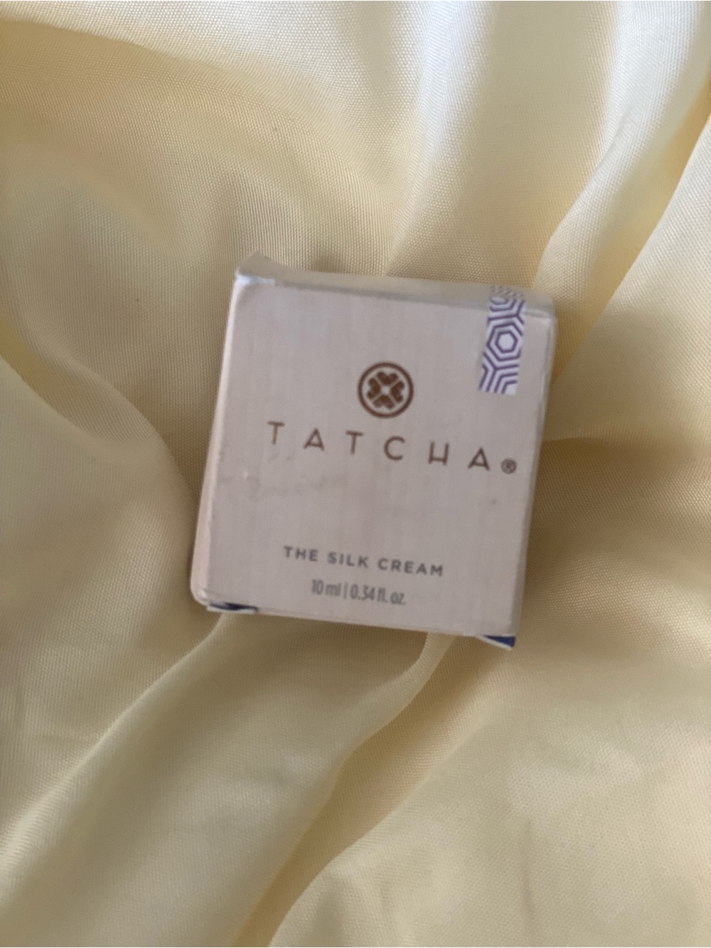 Tatcha Silk Cream Box in Light Beige with Gold Logo